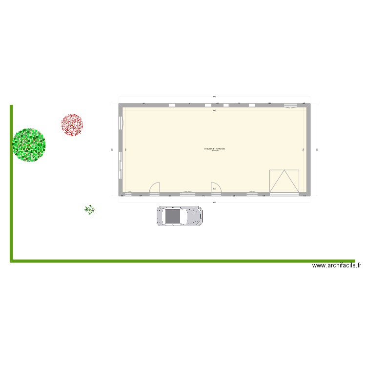 HANGAR ZONE SS. Plan de 1 pièce et 125 m2