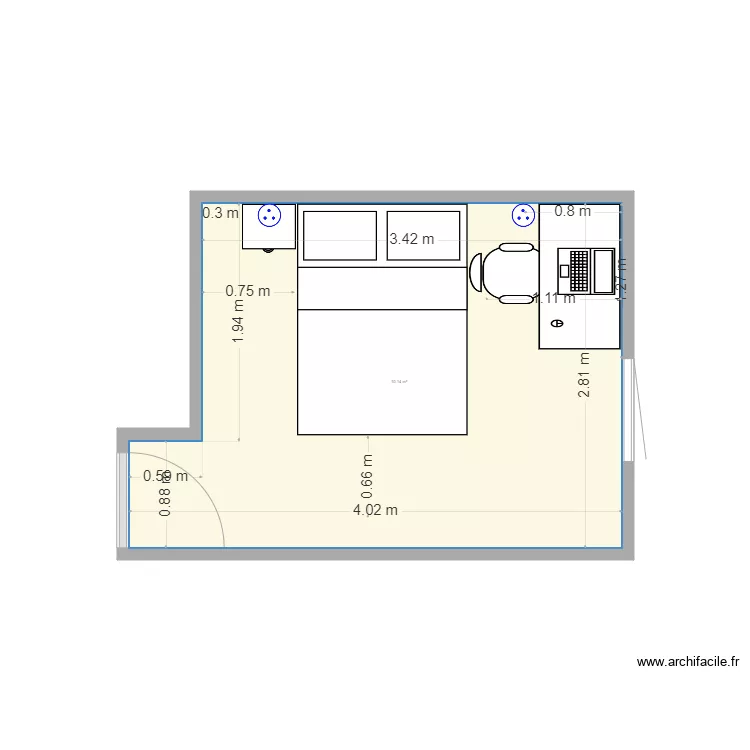 CHAMBRE NATHAEL. Plan de 