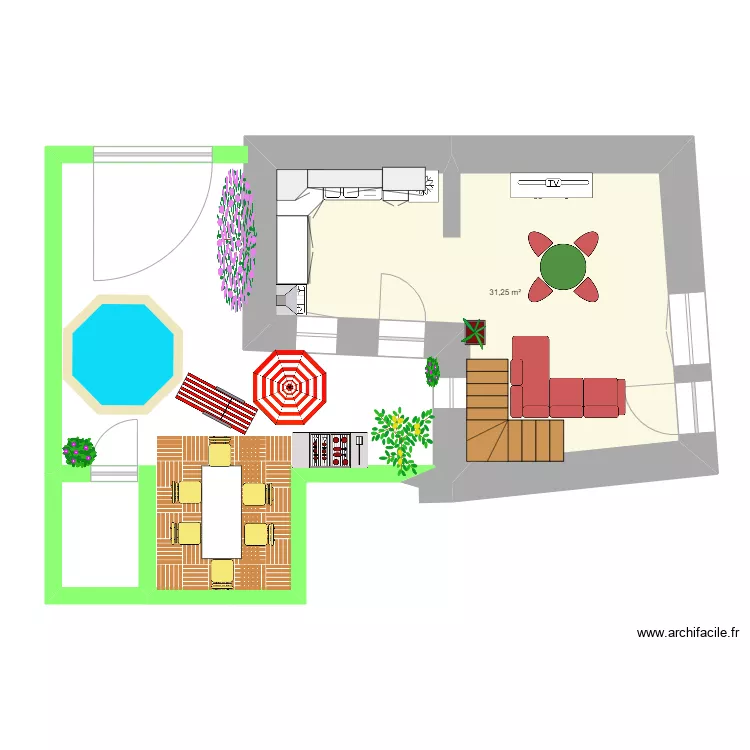 Julie maison rdc. Plan de 