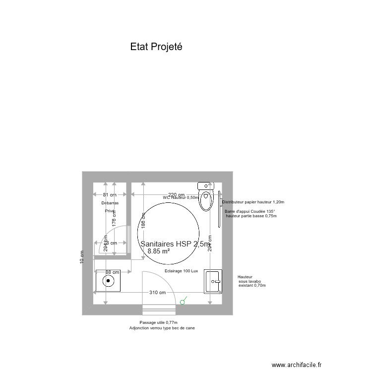 WC Salles Saint Paul. Plan de 0 pièce et 0 m2