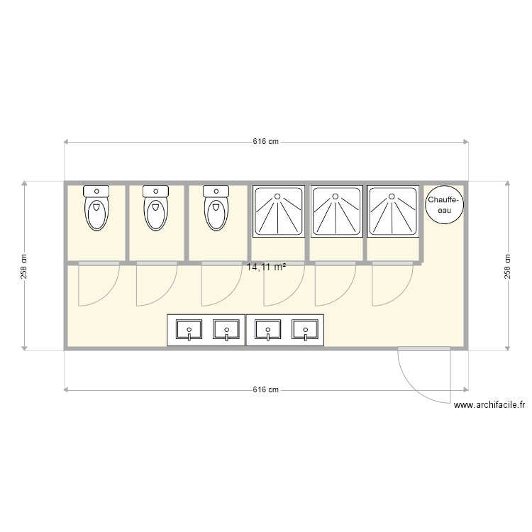 sanitaire ACBS1809S   . Plan de 0 pièce et 0 m2