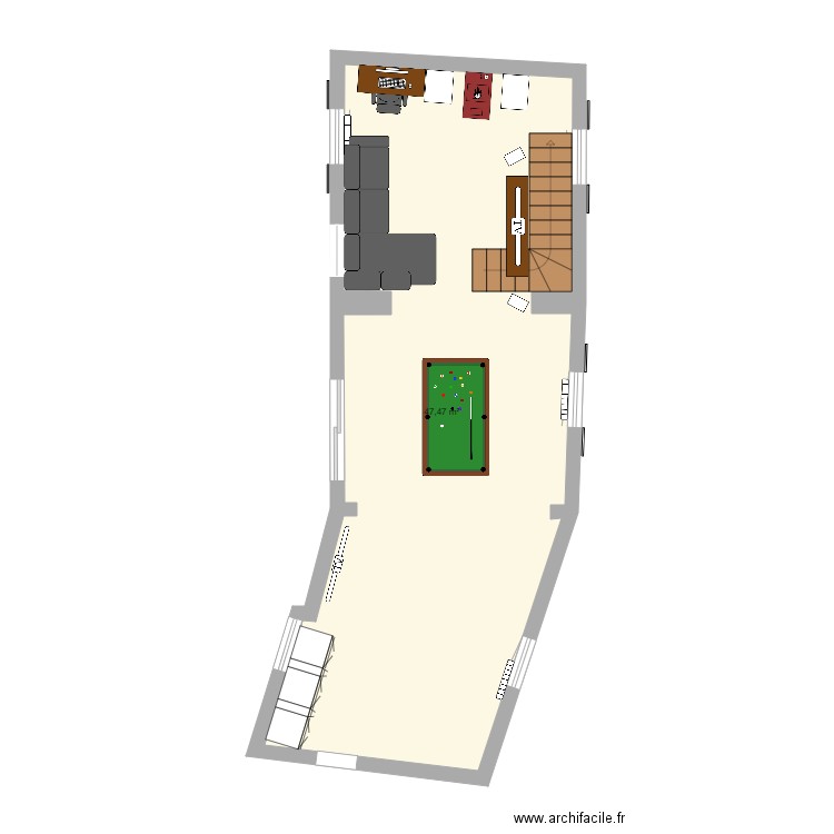 Maison Saint Vaast Projet. Plan de 1 pièce et 47 m2