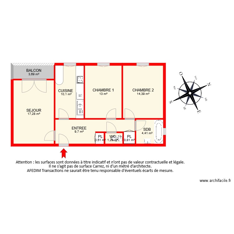 BI8757. Plan de 10 pièces et 75 m2