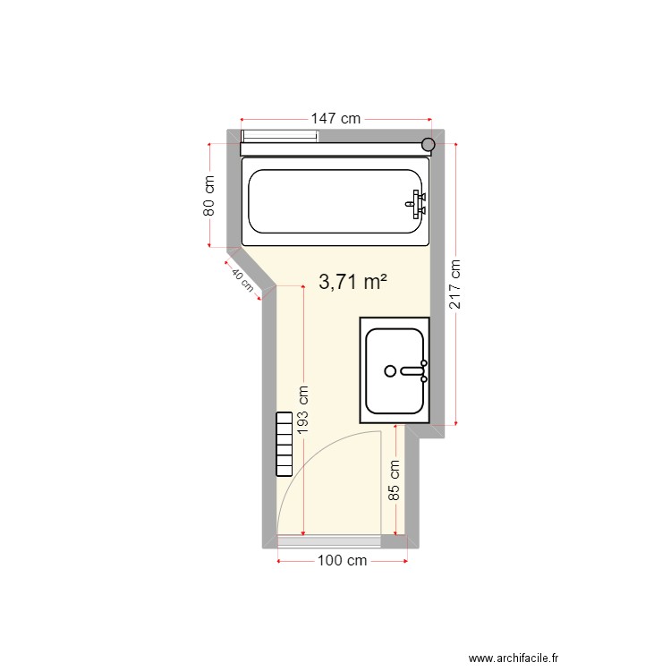 plan existant dossier 6571. Plan de 1 pièce et 4 m2