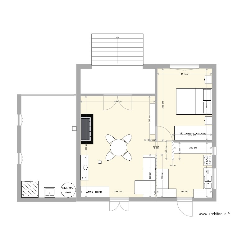 partie ancienne garage et chambre parents. Plan de 0 pièce et 0 m2