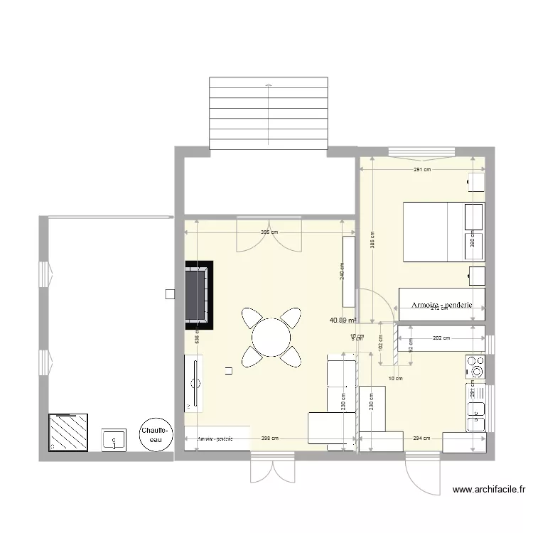 partie ancienne garage et chambre parents. Plan de partie ancienne garage et chambre parents. Plan de