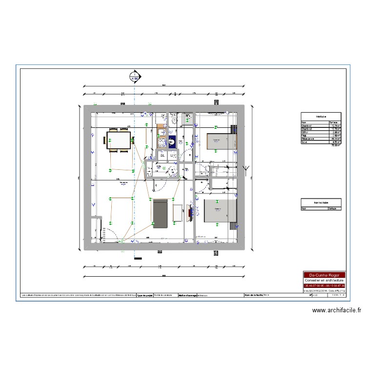 mandon. Plan de 2 pièces et 89 m2