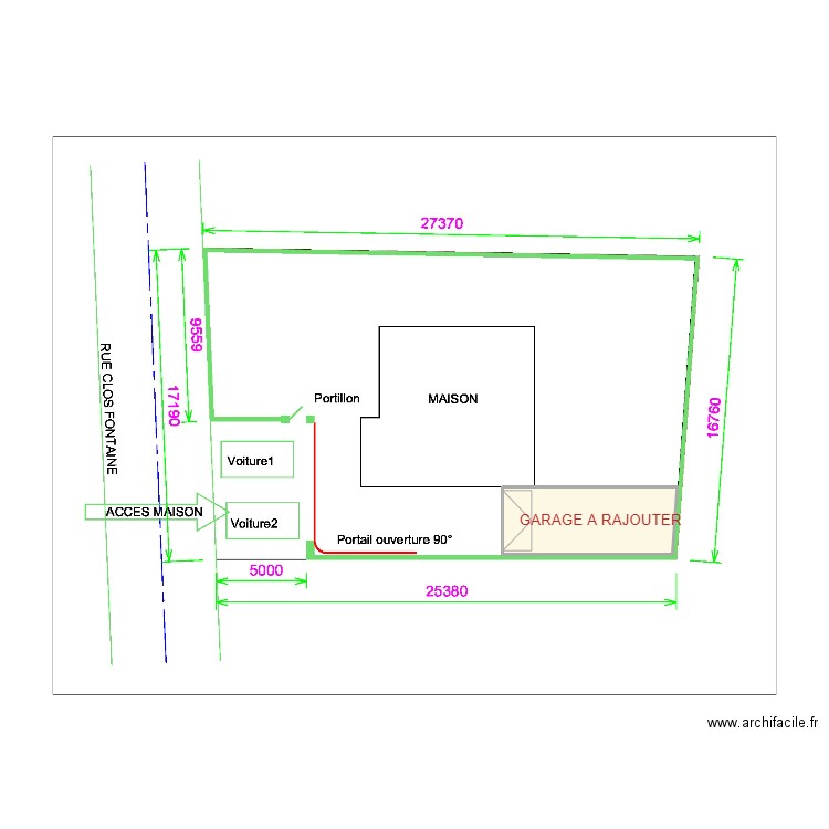 Maison Agnin garage. Plan de 1 pièce et 56 m2