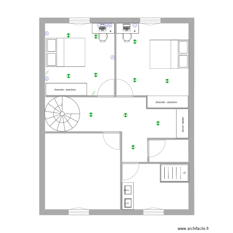 soupo. Plan de 3 pièces et 61 m2