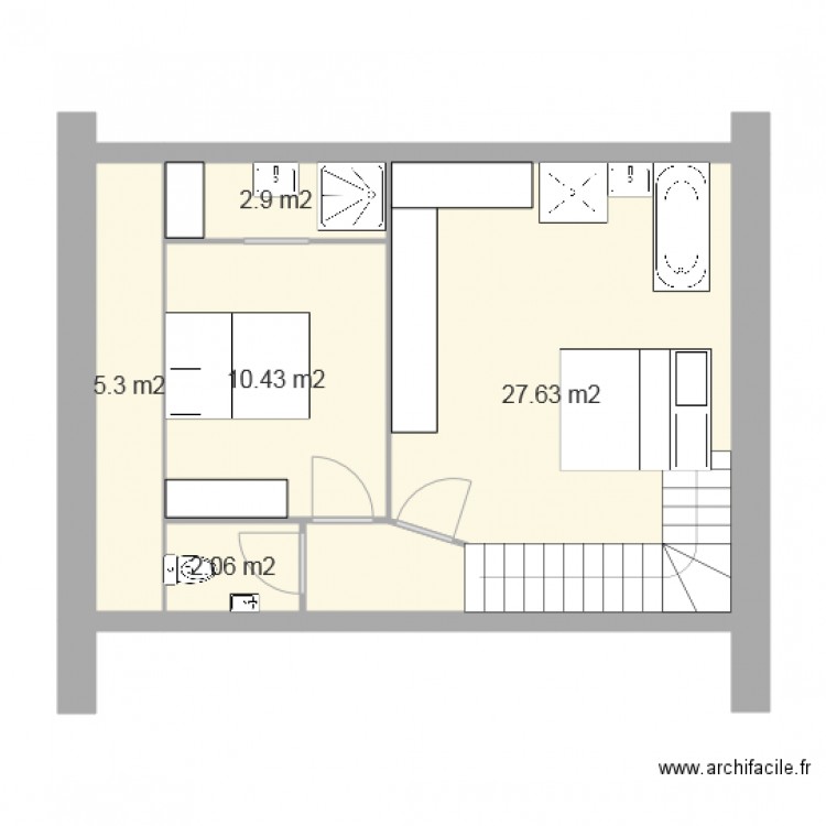 Etage LN v2. Plan de 0 pièce et 0 m2