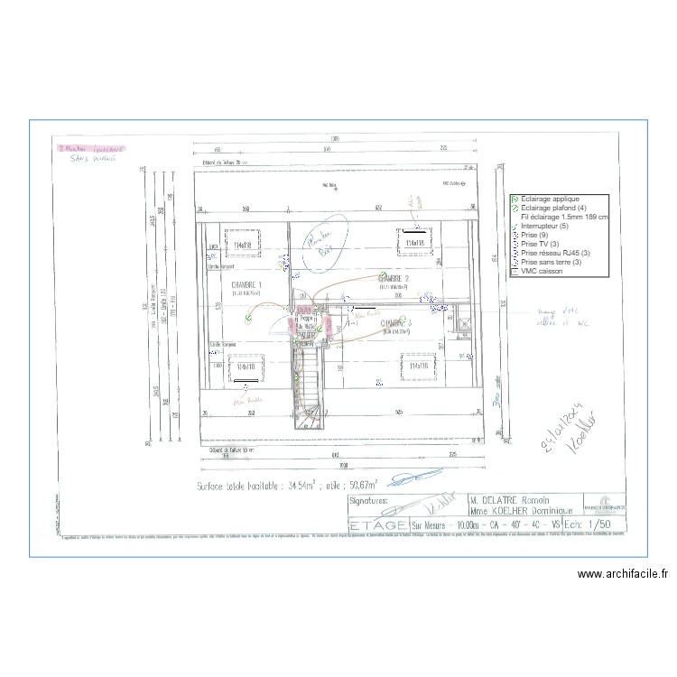 DELATRE ETAGE. Plan de 0 pièce et 0 m2