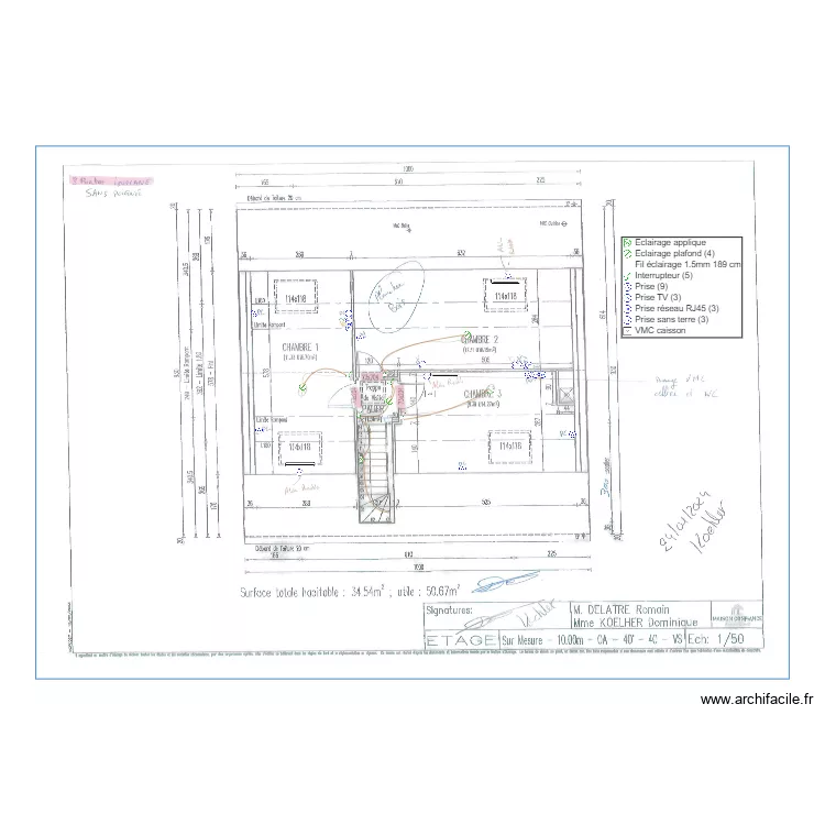 DELATRE ETAGE. Plan de 