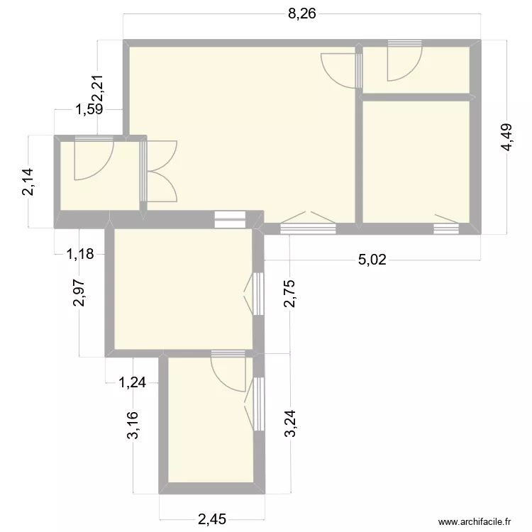Faraday 2. Plan de 6  et 47 m²