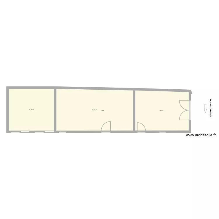 Beauche Annexe. Plan de 3  et 129 m²