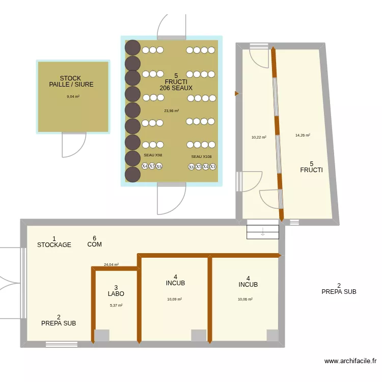 champiFULL incub vitre. Plan de 8 et 107 m² champiFULL incub vitre. Plan de 8 et 107 m²