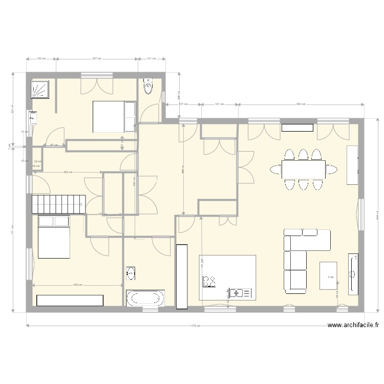                    Yvrac SSOL Existant. Plan de 12 pièces et 122 m2