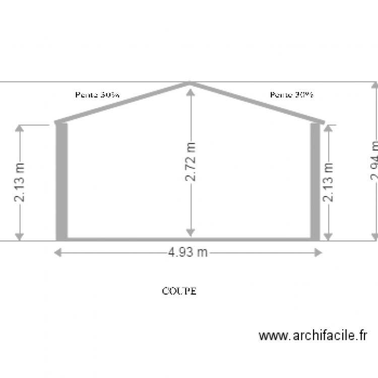 PLAN DE COUPE GARAGE EN BORDURE. Plan de 0 pièce et 0 m2