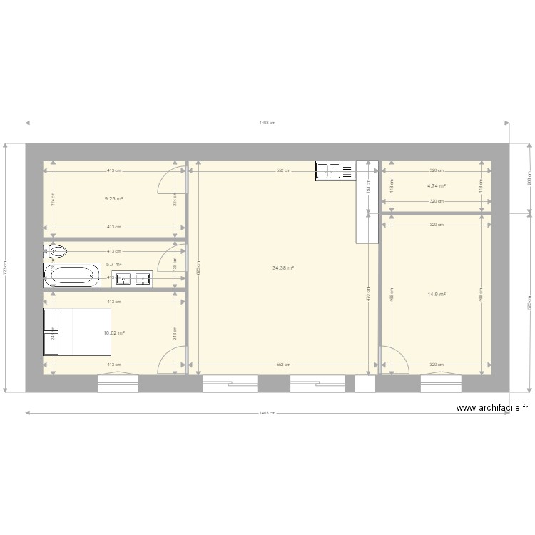 maison 80m2. Plan de 0 pièce et 0 m2