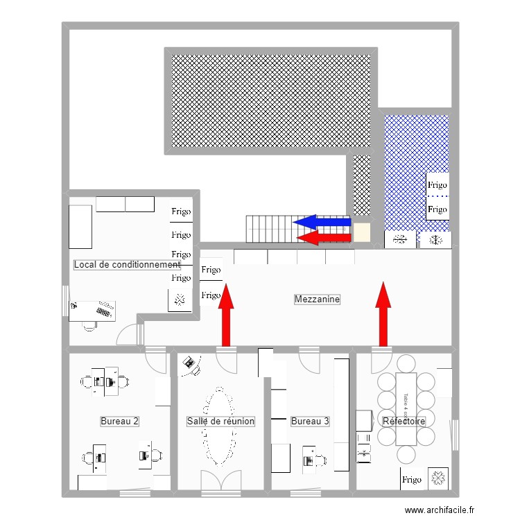 Reprobiol Ouffet niveau 1 Projet Filling et Lyo Flux 02. Plan de 10 pièces et 180 m2