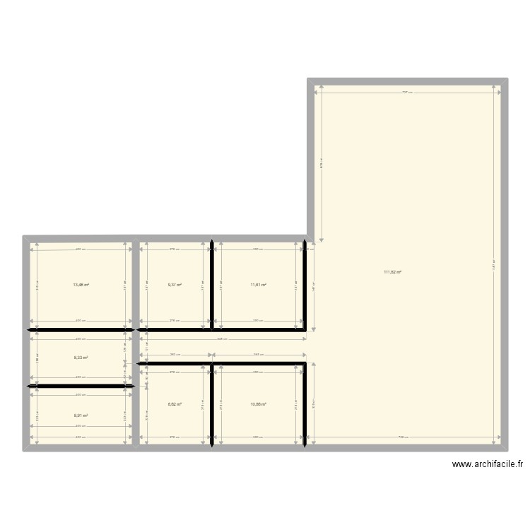 v2/2022. Plan de 8 pièces et 183 m2