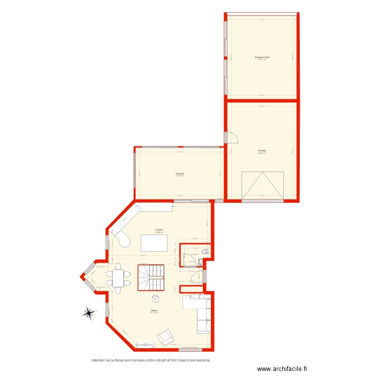 BI 2377 rdc côté. Plan de 0 pièce et 0 m2