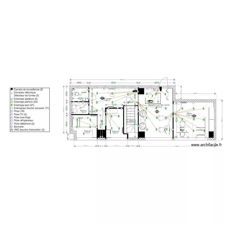 Plan Electrique Institut Liyah Paris RDC. Plan de 