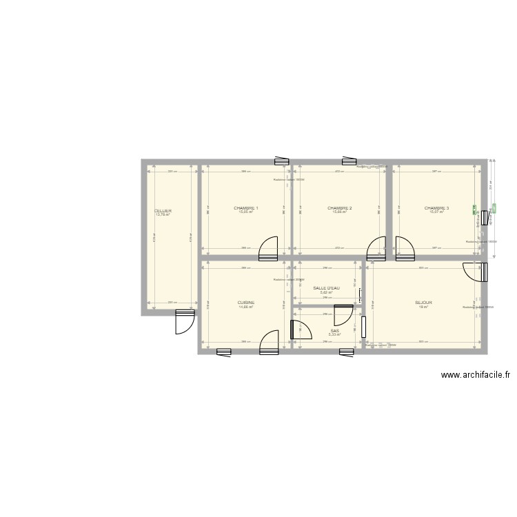 DAUDIGEOS. Plan de 8 pièces et 104 m2