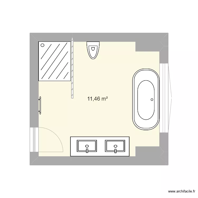 sallede bain . Plan de 