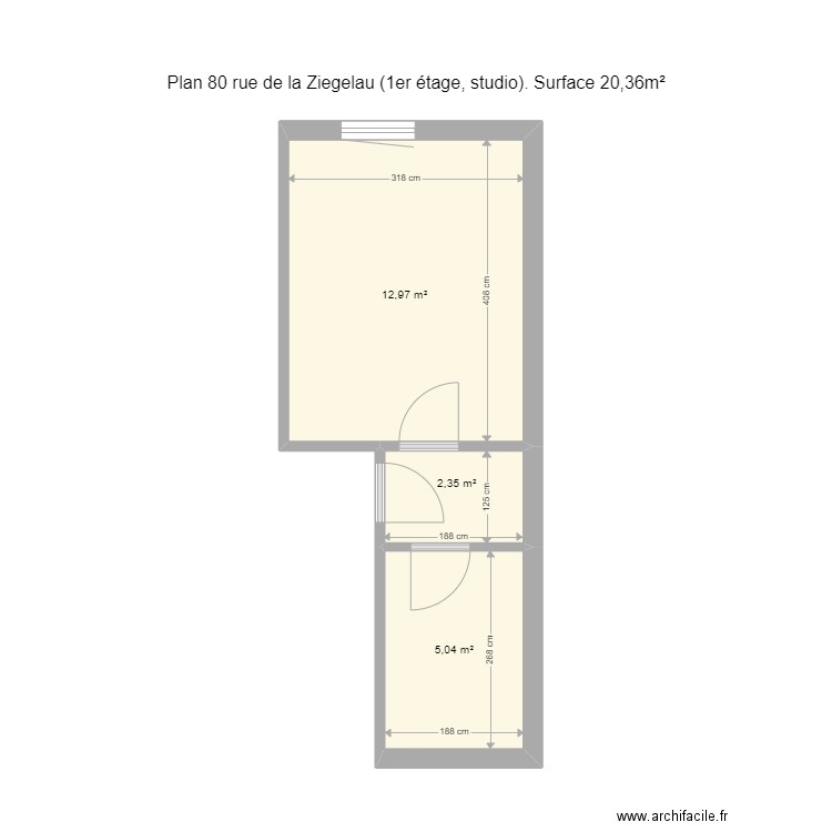 Ziegelau 1er studio. Plan de 0 pièce et 0 m2