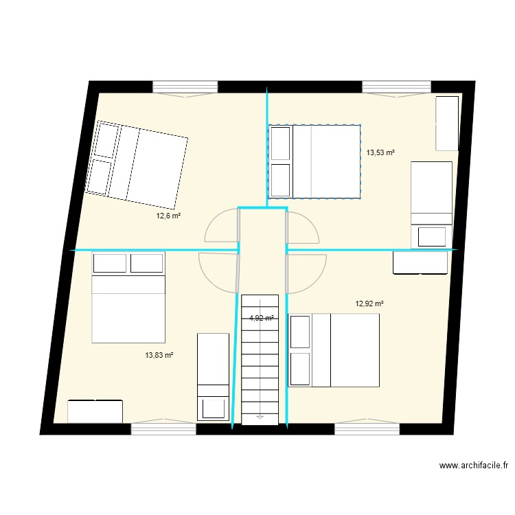 étage gite. Plan de 0 pièce et 0 m2