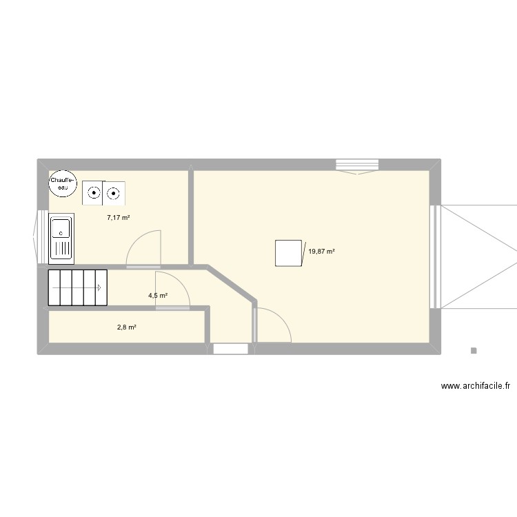 PORTUGAL. Plan de 4 pièces et 34 m2