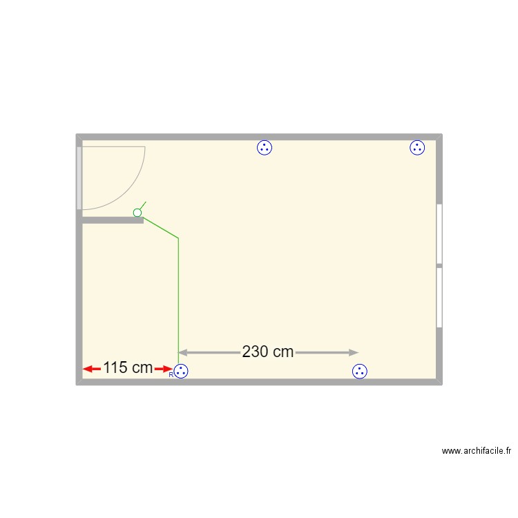 CH 2 RANDOUX. Plan de 1 pièce et 14 m2