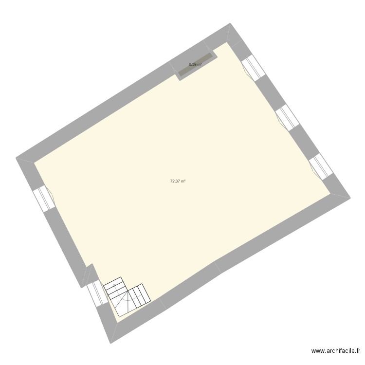 BEAUDIER Combles. Plan de 2 pièces et 73 m2