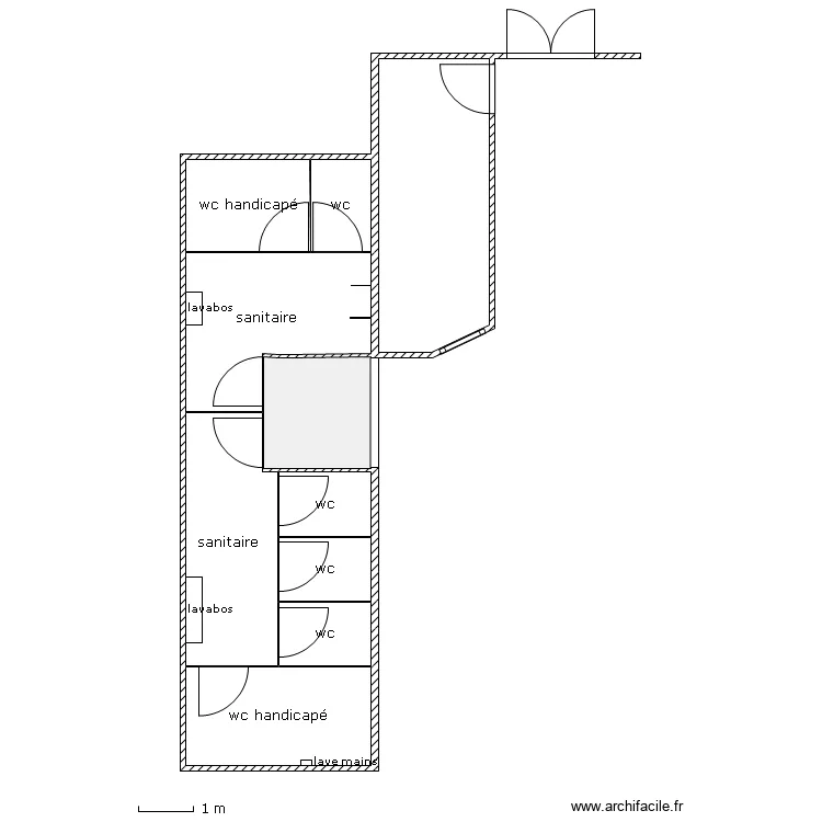 SANITAIRE PUBLIC : SITUATION APRES TRAVAUX. Plan de 