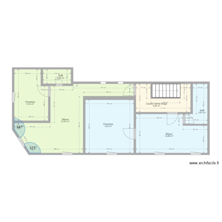 Immeuble Mont à Leux Wattrelos 2eme étage v1 côtes. Plan de 0 pièce et 0 m2