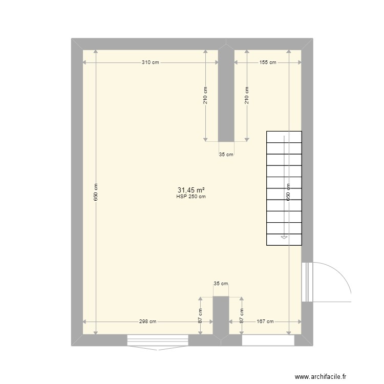 chanion. Plan de 1 pièce et 31 m2