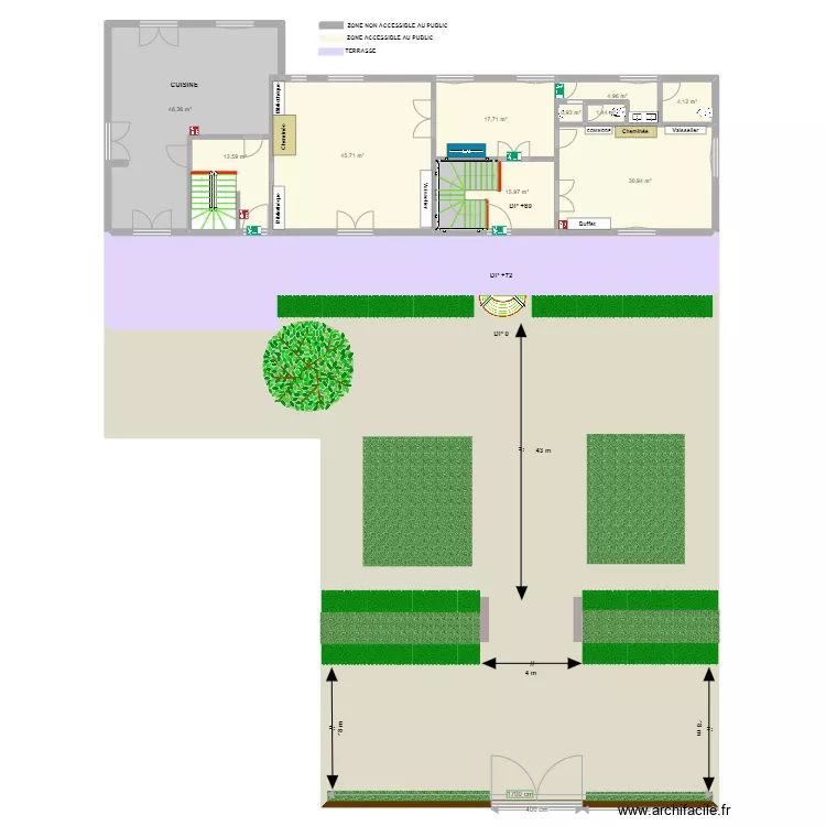 MAISON FORTE parking avant travaux. Plan de MAISON FORTE parking avant travaux. Plan de