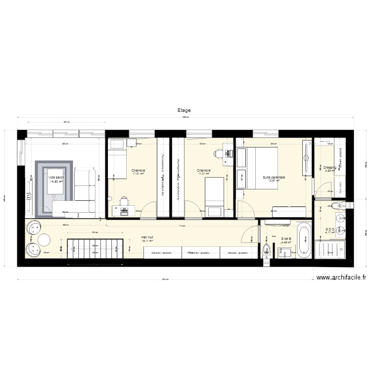 CC2 Etage. Plan de 0 pièce et 0 m2