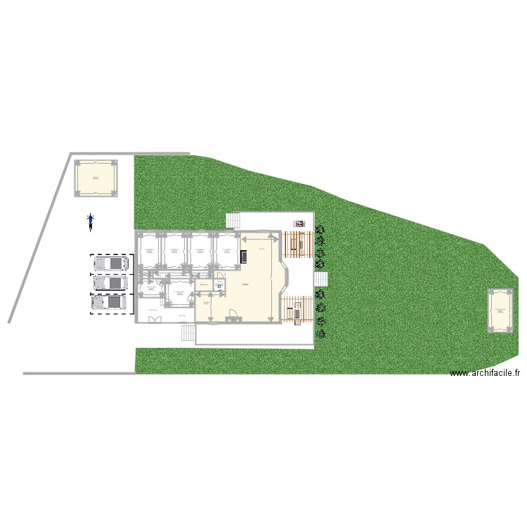 FIGARETTO AVEC EXTERIEUR. Plan de 13 pièces et 187 m2