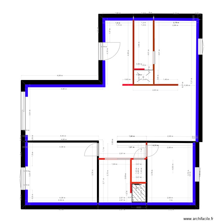 Audresselles Nvelles côtes. Plan de 10 pièces et 99 m2