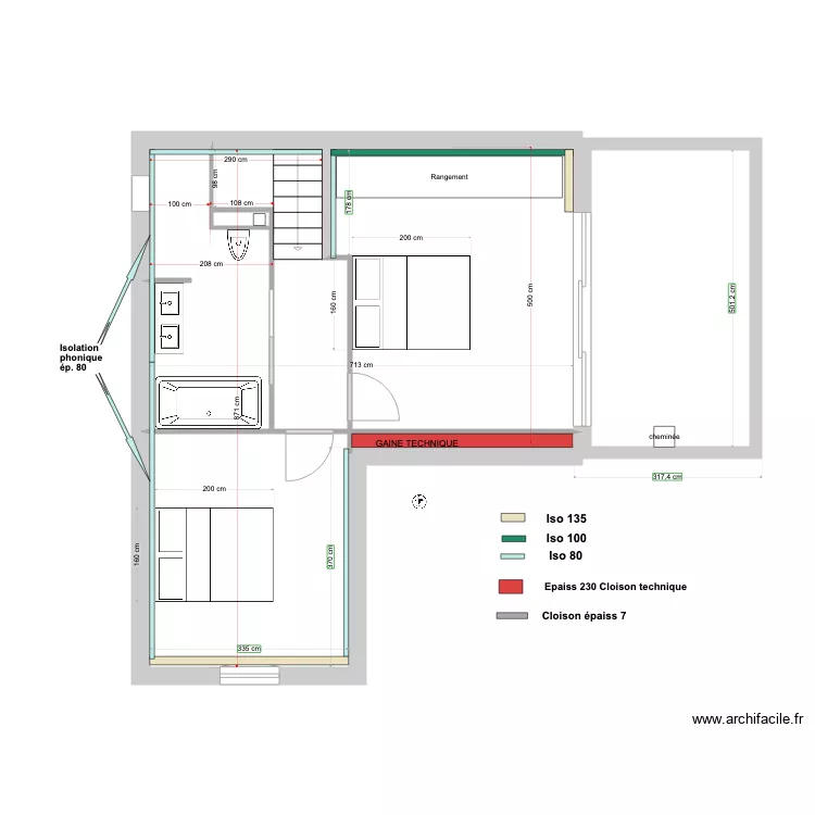 2&egrave;me ETAGE courbevoie . Plan de 
