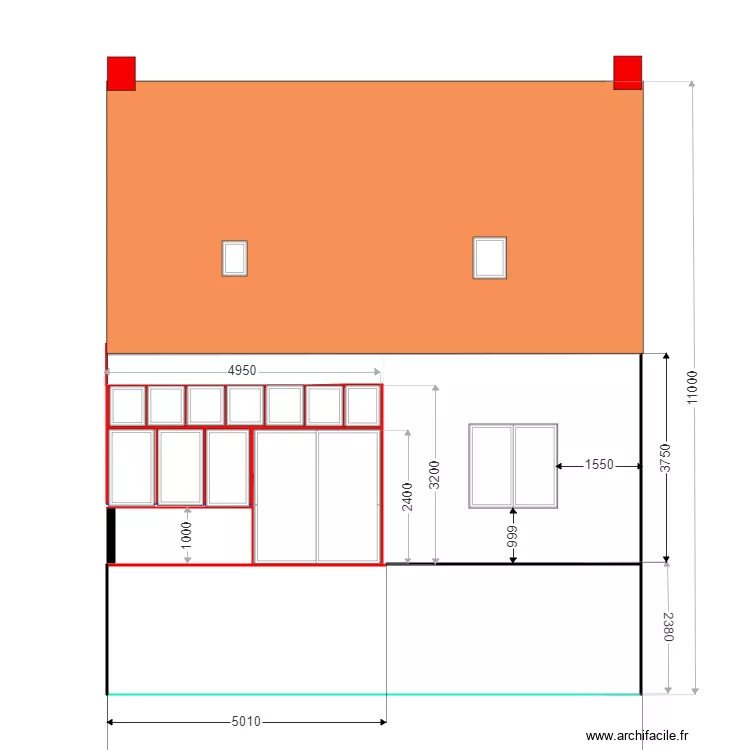 veranda 1. Plan de 