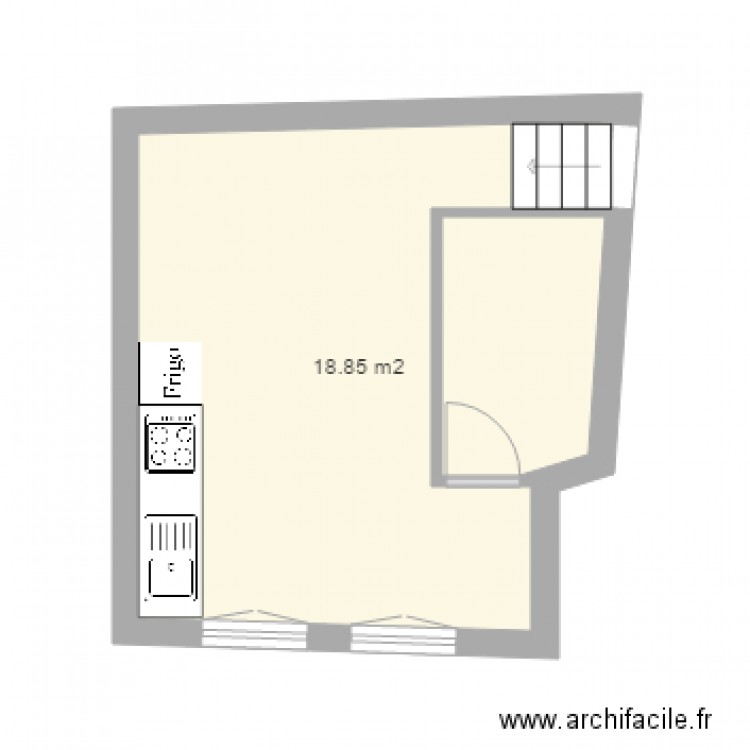 plan studio wallid mobilier. Plan de 0 pièce et 0 m2