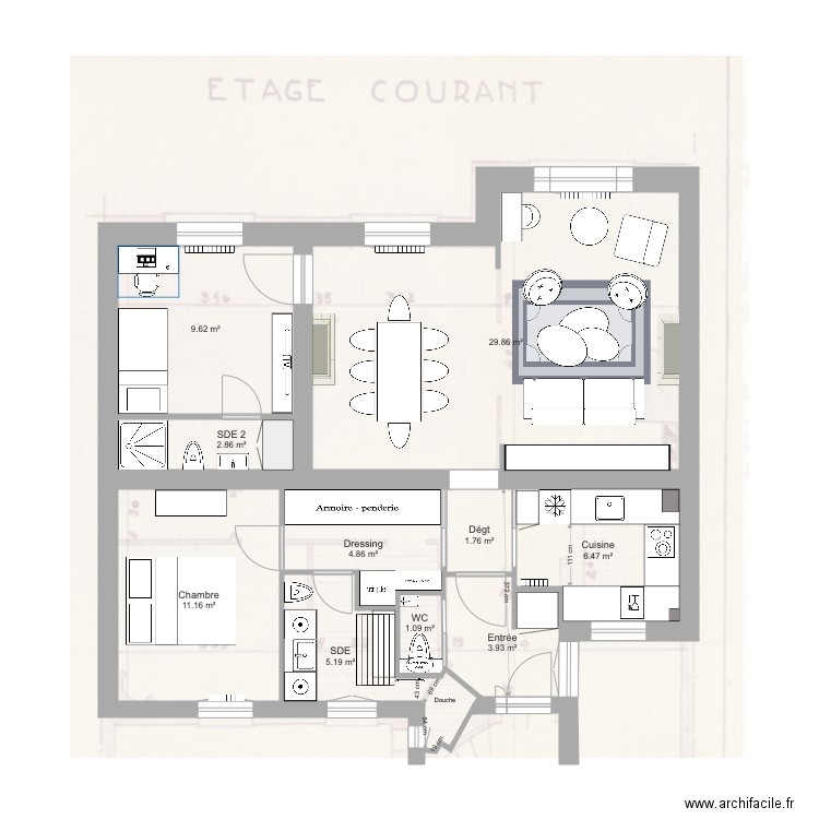 Caulaincourt Projet3. Plan de 0 pièce et 0 m2