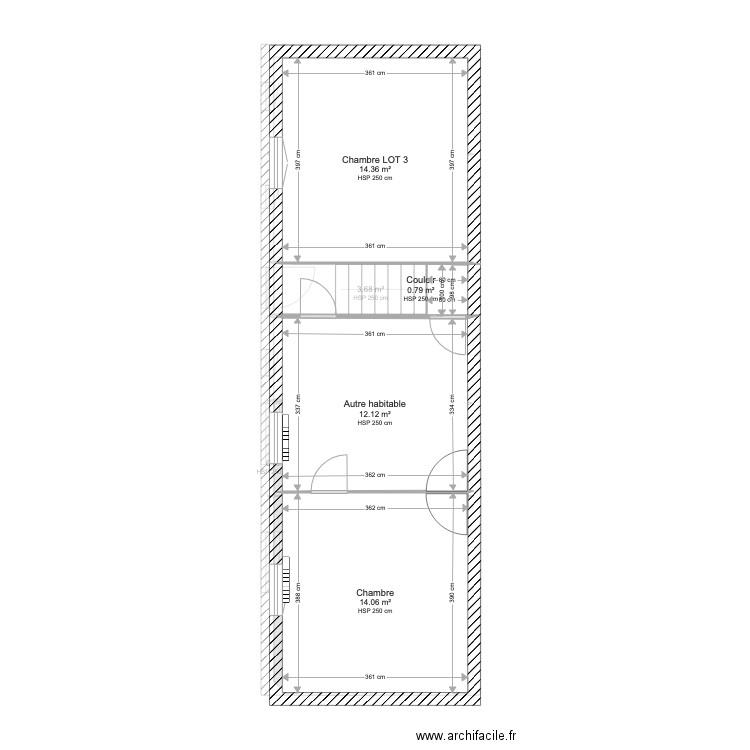 PLAN EXISTANT SABOUL LOT2. Plan de 0 pièce et 0 m2