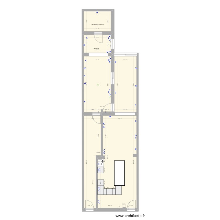 Bailli commerce. Plan de 6 pièces et 83 m2