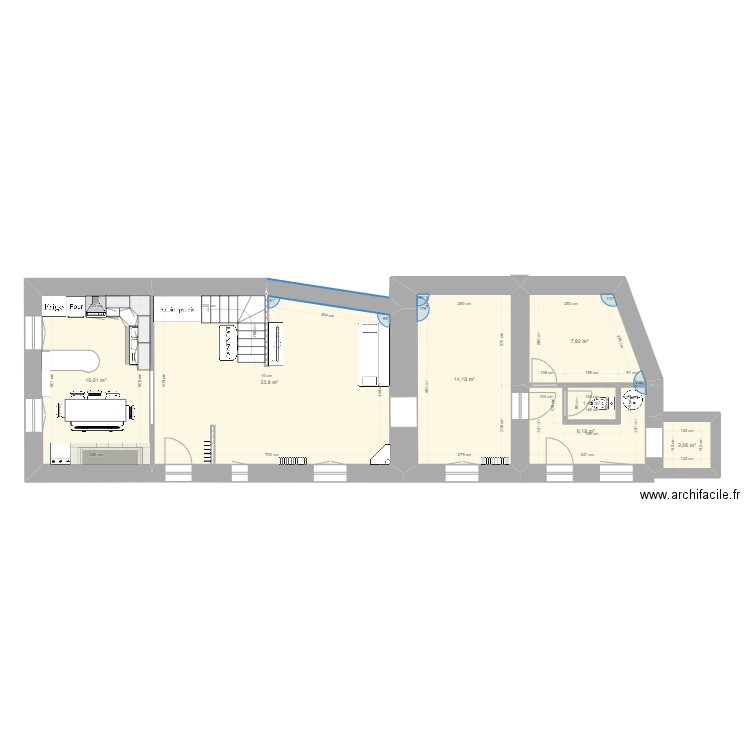 Saint-Léon Bourg - avec cloisons. Plan de 15 pièces et 162 m2