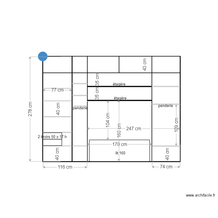 placard chambre alistair intérieur v2. Plan de 0 pièce et 0 m2