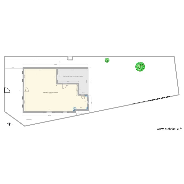 PLAN DE MASSE EXTENSION DP2 JOSEPH AC84. Plan de 2 pièces et 112 m2