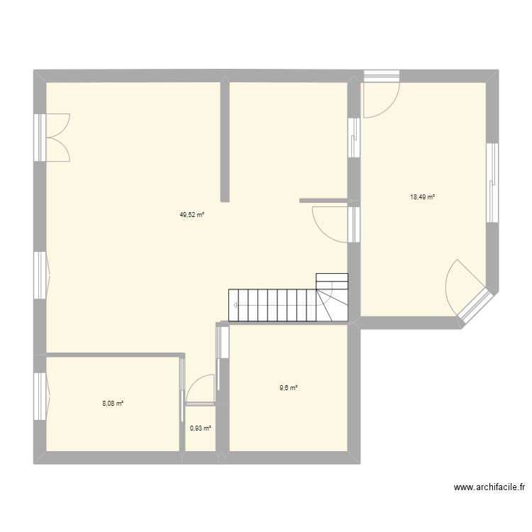 Héricourt 1. Plan de 5 pièces et 87 m2